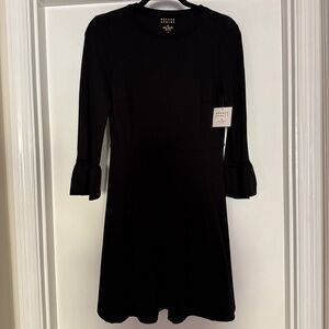 Kate Spade Broome Street Black Bell Sleeve Ponte Mini Dress Womens S Whimsigoth